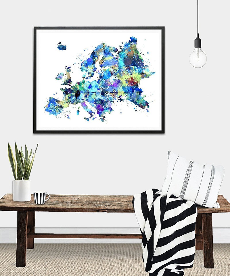 Europe Map Art Print - Unframed - Zuzi's