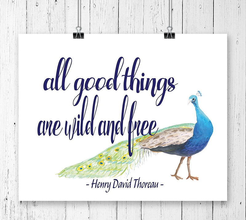 All Good Things are Wild and Free Quote Art Print - Unframed - Zuzi's