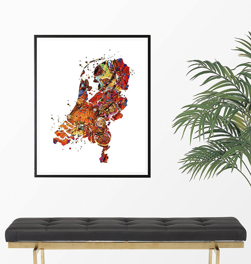Netherlands Map Art Print -Unframed - Zuzi's