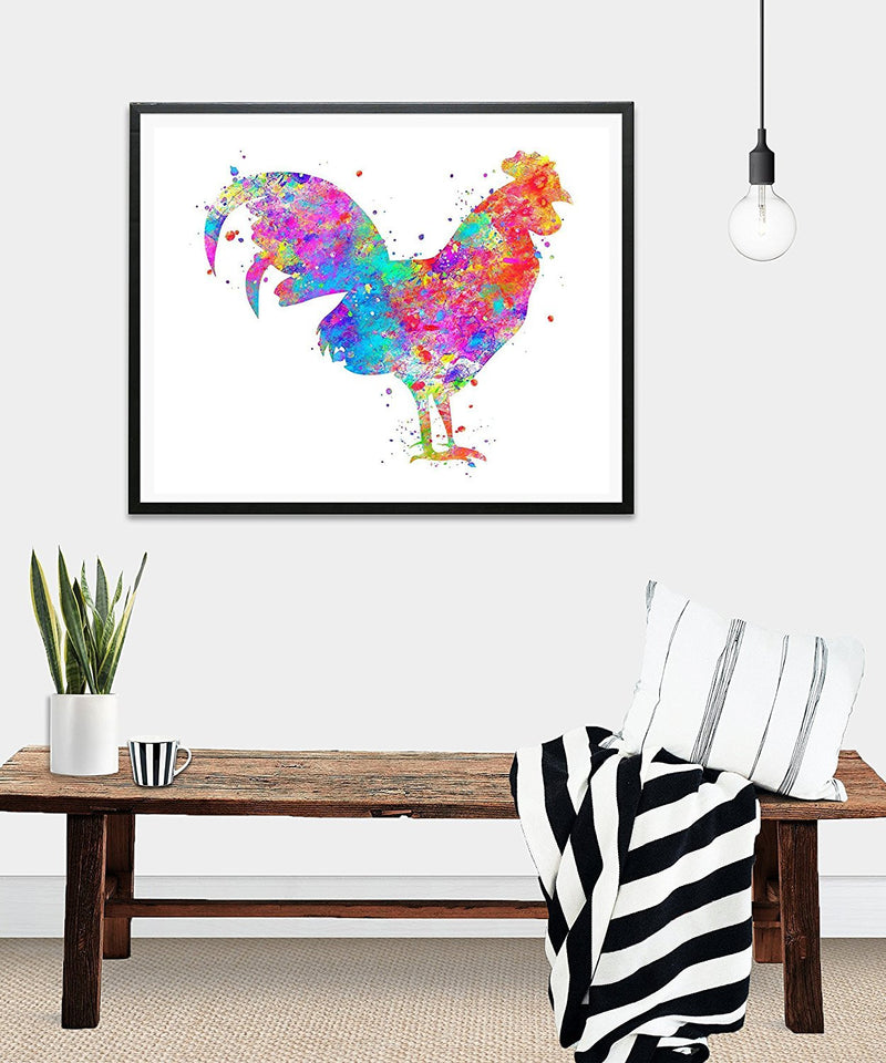 Rooster Watercolor Art Print - Unframed - Zuzi's