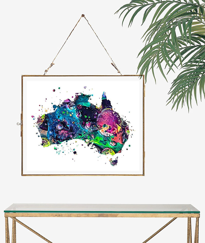 Australia Map Watercolor Art Print - Unframed - Zuzi's