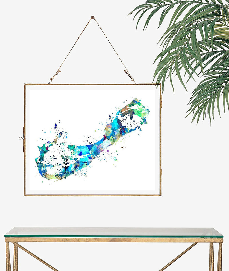 Bermuda Map Art Print - Unframed - Zuzi's