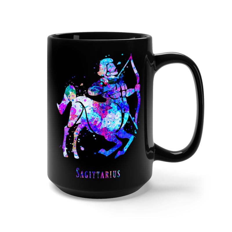 Sagittarius Zodiac Sign Black Mug 15oz - Zuzi's