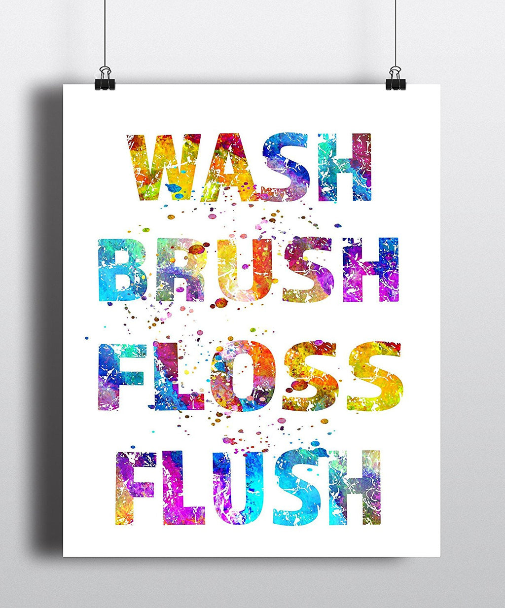 Wash Brush Floss Flush Quote Art Print - Unframed - Zuzi's