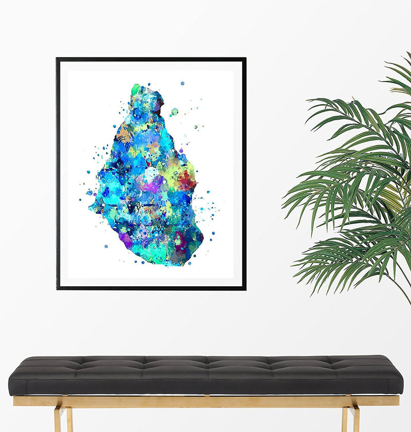Montserrat Island Map Art Print - Unframed - Zuzi's