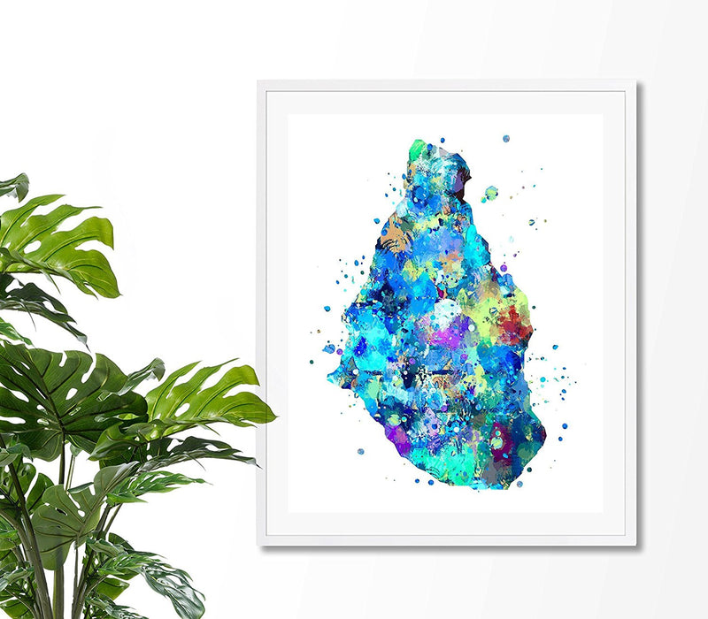 Montserrat Island Map Art Print - Unframed - Zuzi's