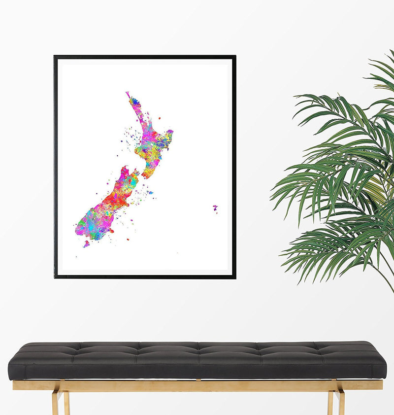 New Zealand Map Art Print - Unframed - Zuzi's