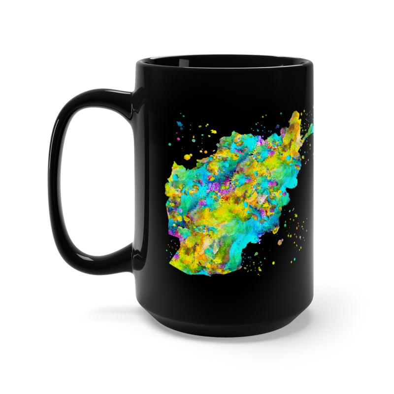 Afghanistan Map Black Mug 15oz - Zuzi's