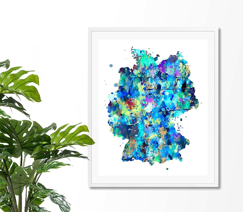 Germany Map Art Print - Unframed - Zuzi's