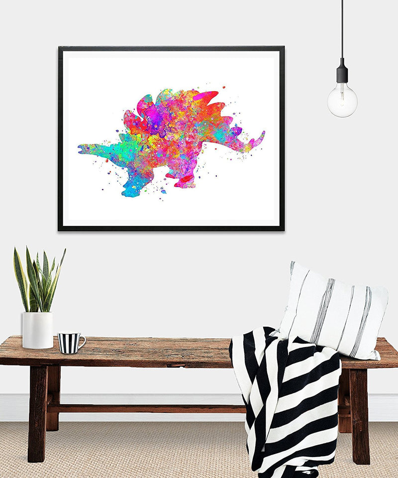 Stegosaurus  Watercolor  Art Print - Unframed - Zuzi's