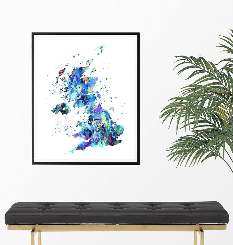 United Kingdom Map Art Print - Unframed - Zuzi's