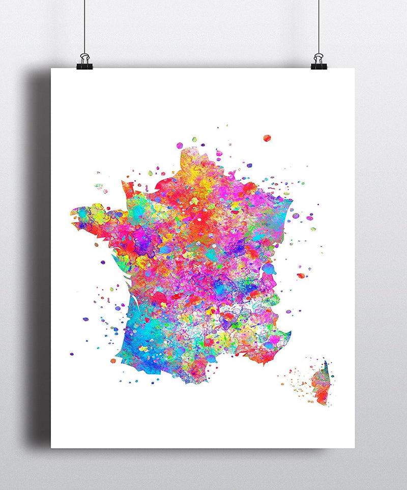 France Map Art Print - Unframed - Zuzi's