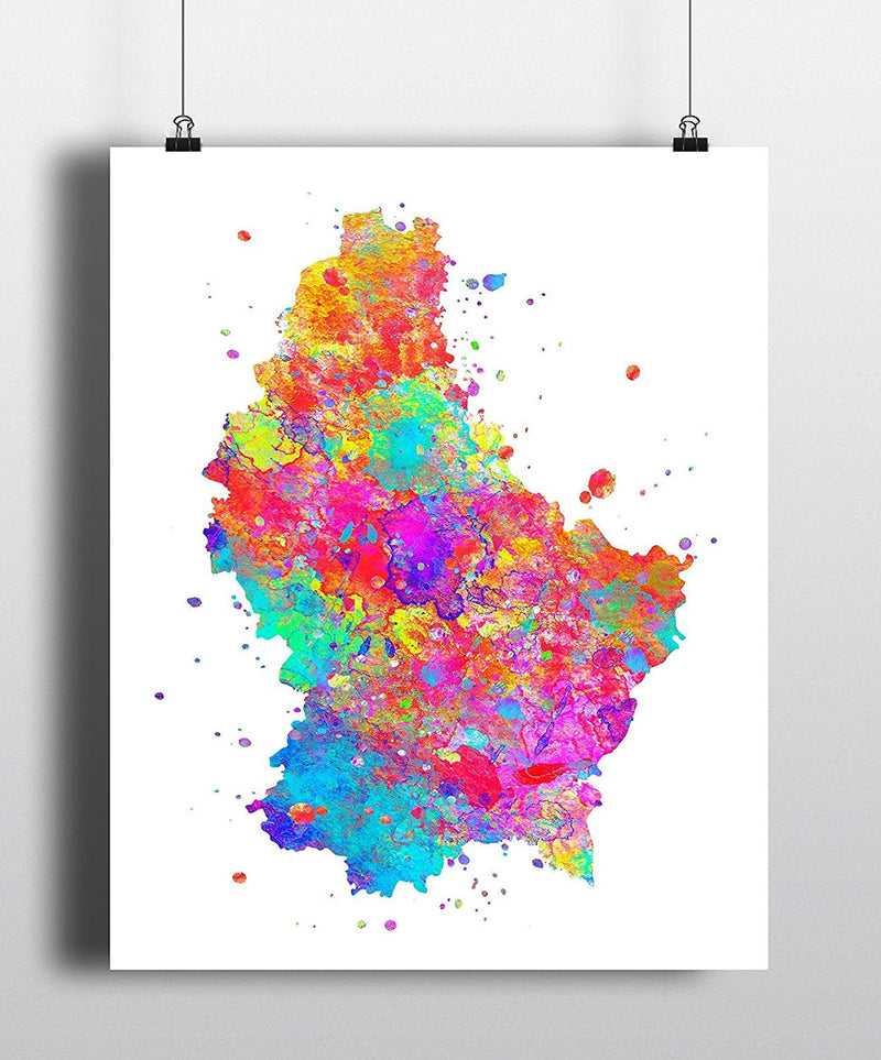 Luxembourg Map Art Print - Unframed - Zuzi's