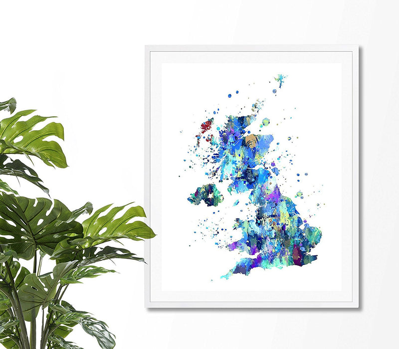 United Kingdom Map Art Print - Unframed - Zuzi's