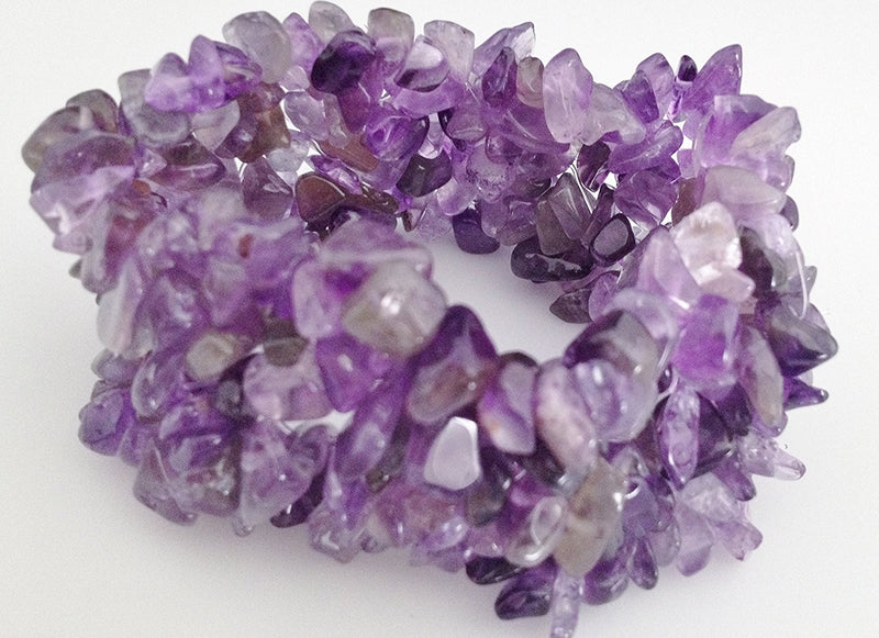 Natural Chip Amethyst Stretch Bracelet - Zuzi's