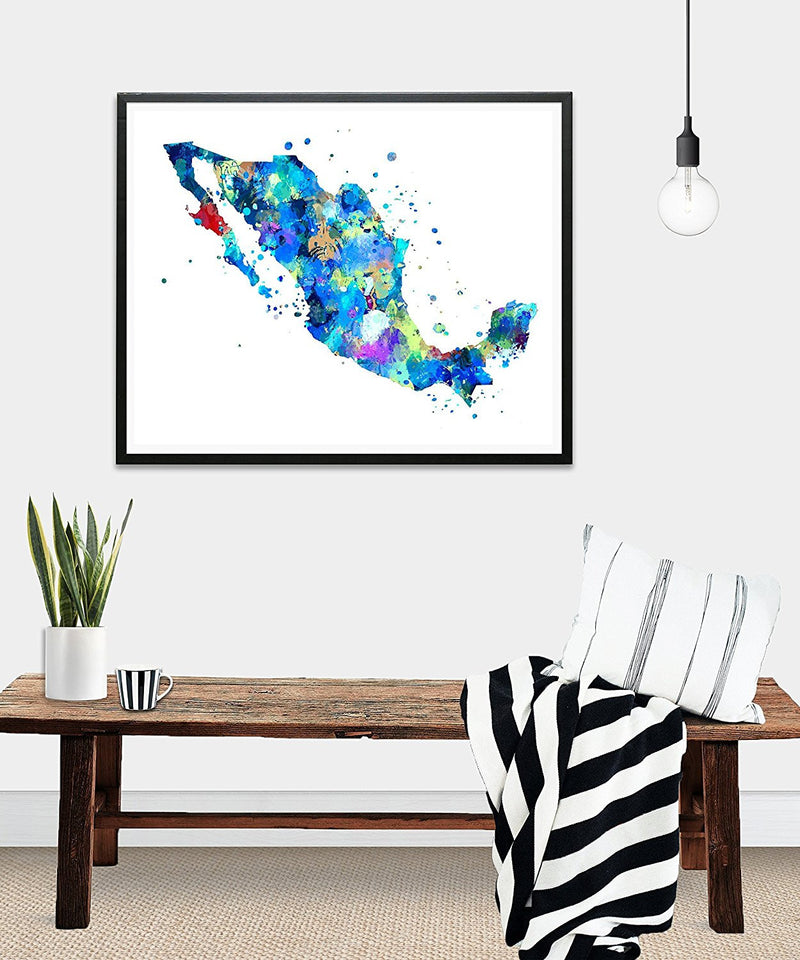 Mexico Map Art Print - Unframed - Zuzi's