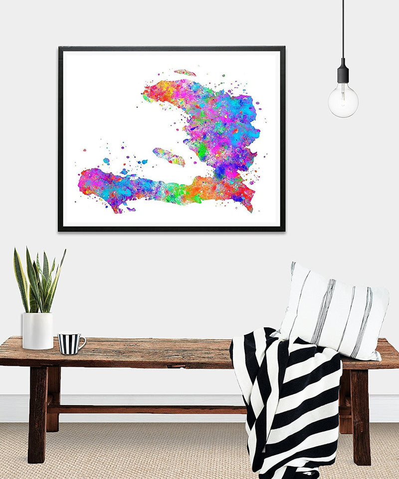 Haiti Map Art Print - Unframed - Zuzi's