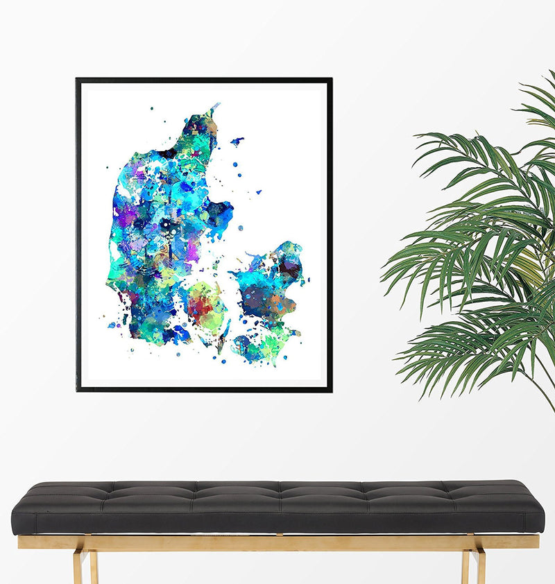 Denmark Map Art Print - Unframed - Zuzi's