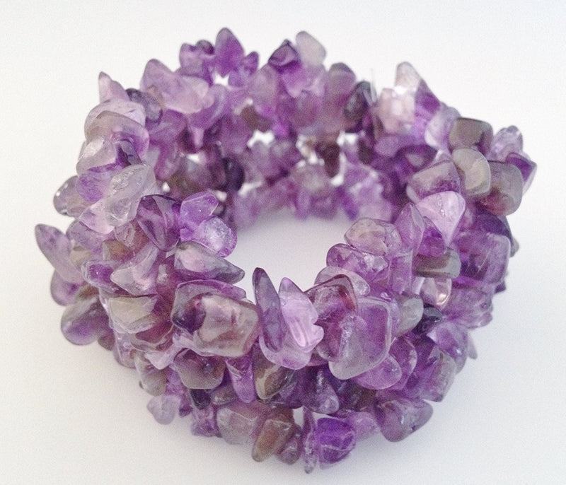 Natural Chip Amethyst Stretch Bracelet - Zuzi's