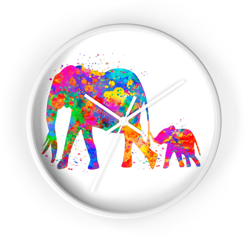 Watercolor Elephants Wall Clock - Zuzi's