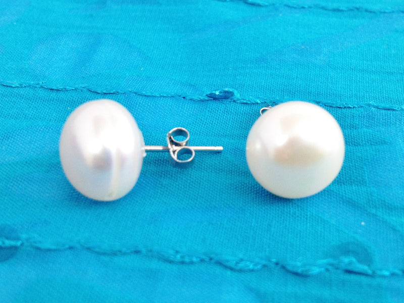 925 Sterling Silver and Venusian Pink Natural Freshwater Pearls Earrings- Studs - Zuzi's