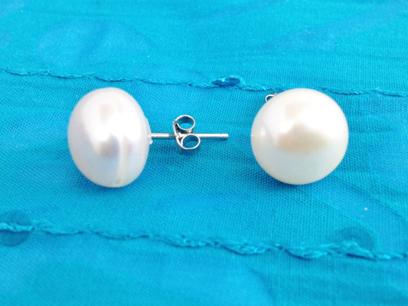 925 Sterling Silver and Venusian Pink Natural Freshwater Pearls Earrings- Studs - Zuzi's