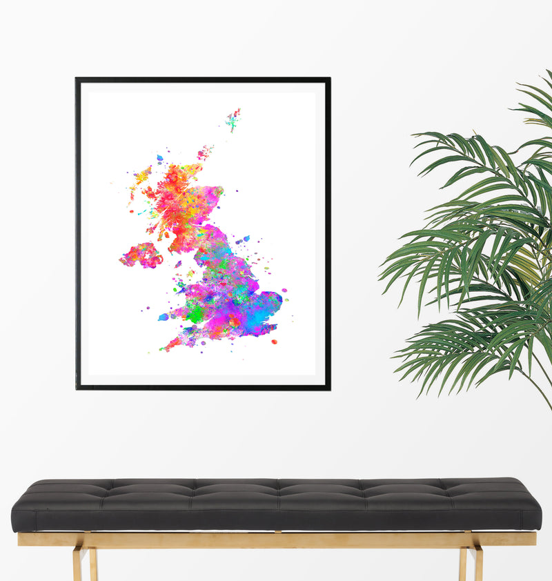 United Kingdom Map Art Print - Unframed - Zuzi's