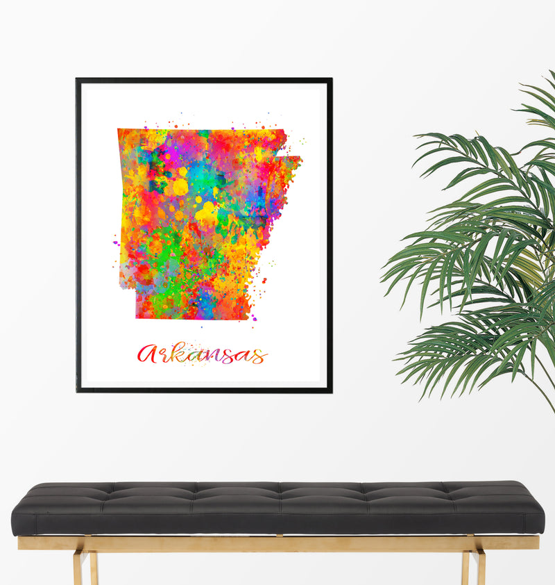 Arkansas Map Art Print - Unframed - Zuzi's