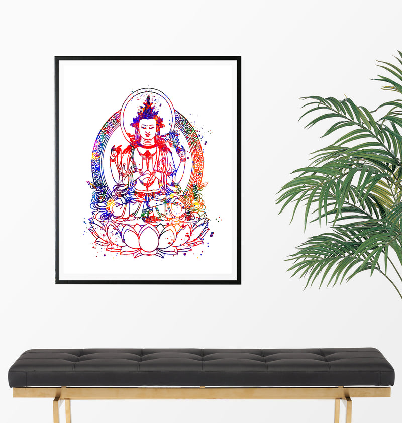 Buddha Watercolor Art Print - Unframed - Zuzi's