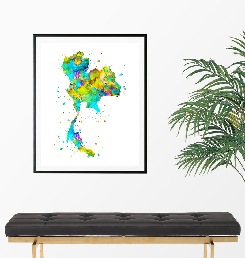 Thailand Map Art Print - Unframed - Zuzi's