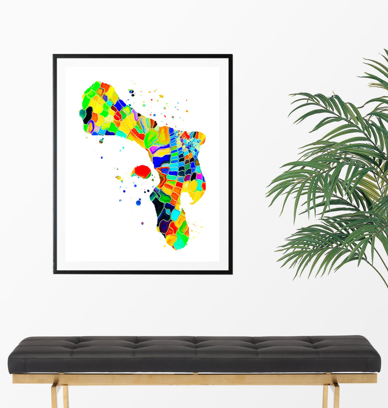 Bonaire Map Art Print - Unframed - Zuzi's