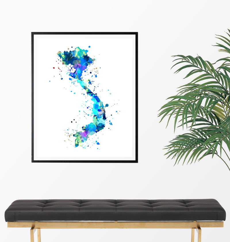 Vietnam Map Art Print - Unframed - Zuzi's