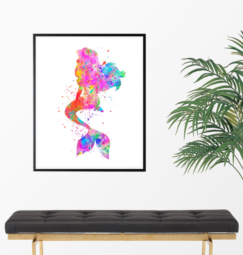 Mermaid Watercolor Art Print - Unframed - Zuzi's