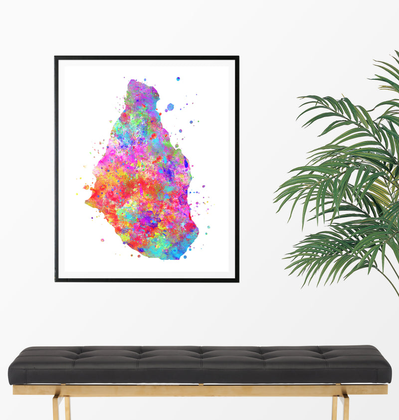 Montserrat Island Map Art Print - Unframed - Zuzi's