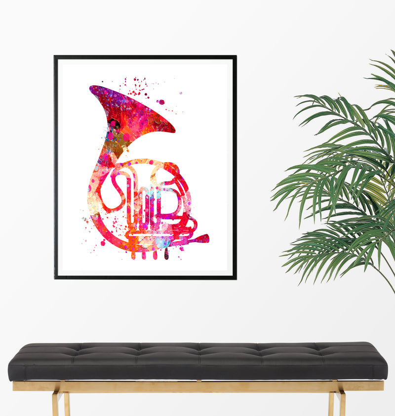 French Horn Art Print - Unframed - Zuzi's