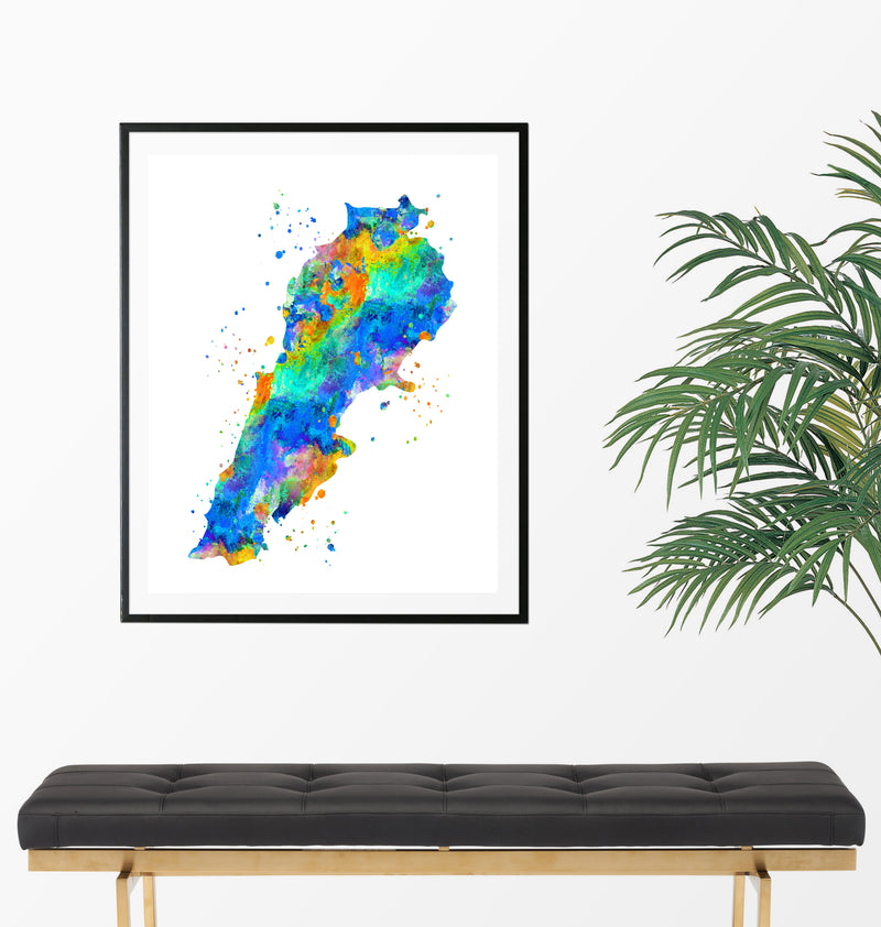 Lebanon Map Art Print - Unframed - Zuzi's