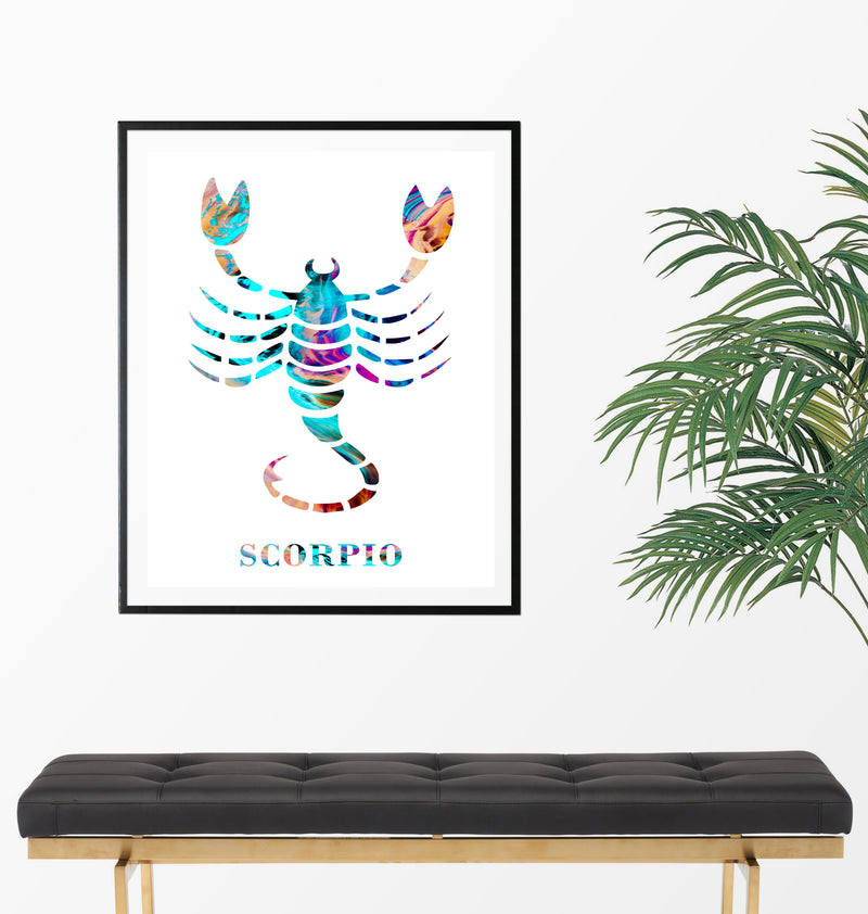 Scorpio Astrology Art Print - Unframed - Zuzi's