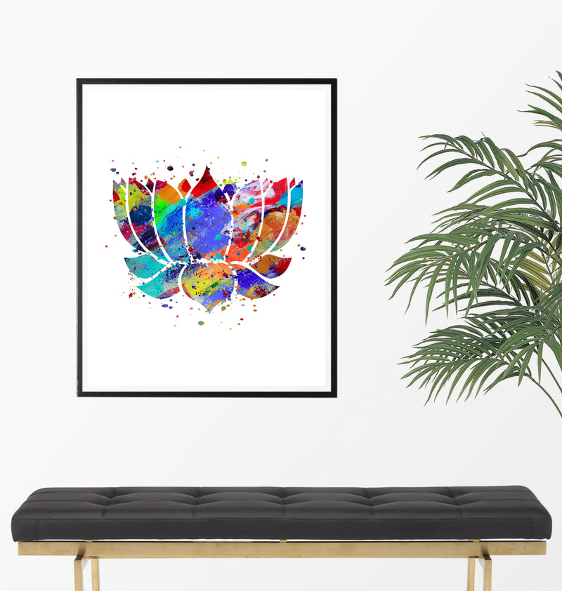 Lotus Watercolor Art Print - Unframed - Zuzi's