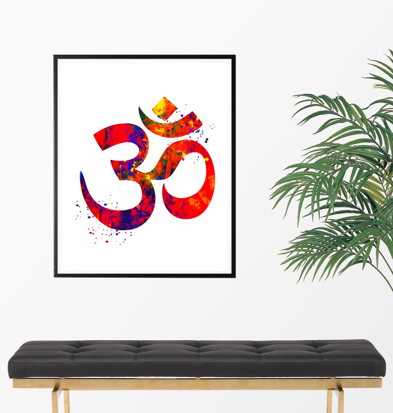 Om Symbol Watercolor Art Print - Unframed - Zuzi's