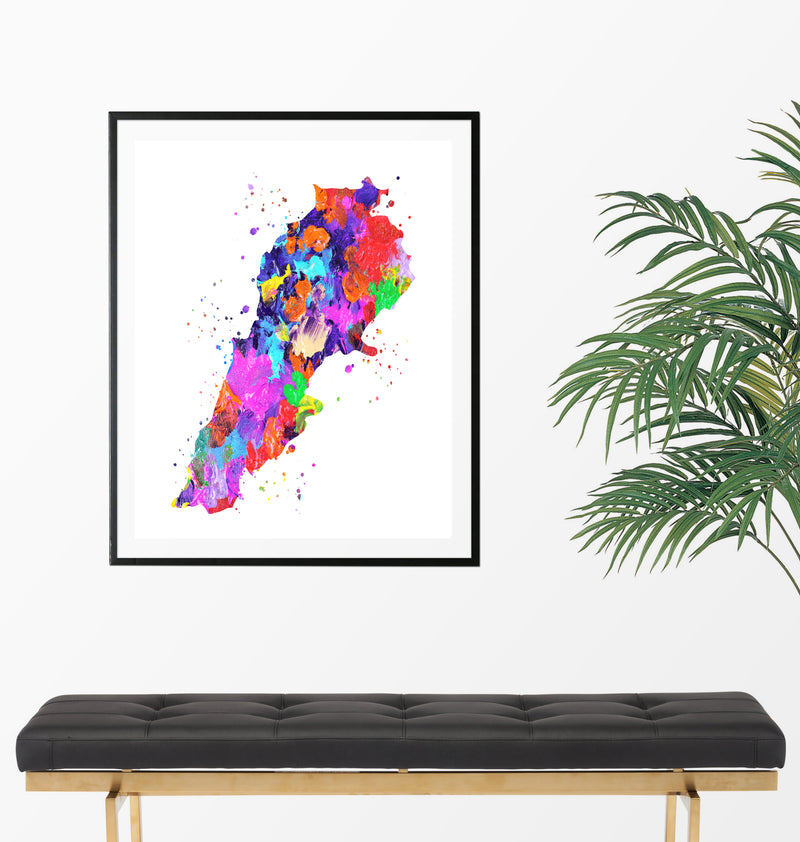 Lebanon Map Art Print - Unframed - Zuzi's