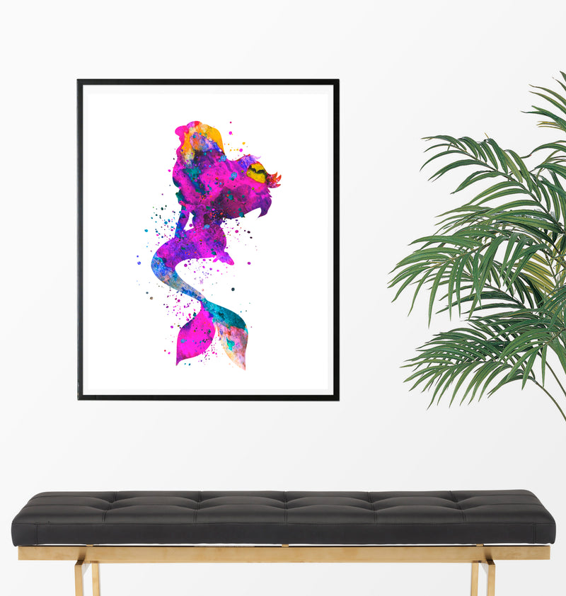 Mermaid Watercolor Art Print - Unframed - Zuzi's