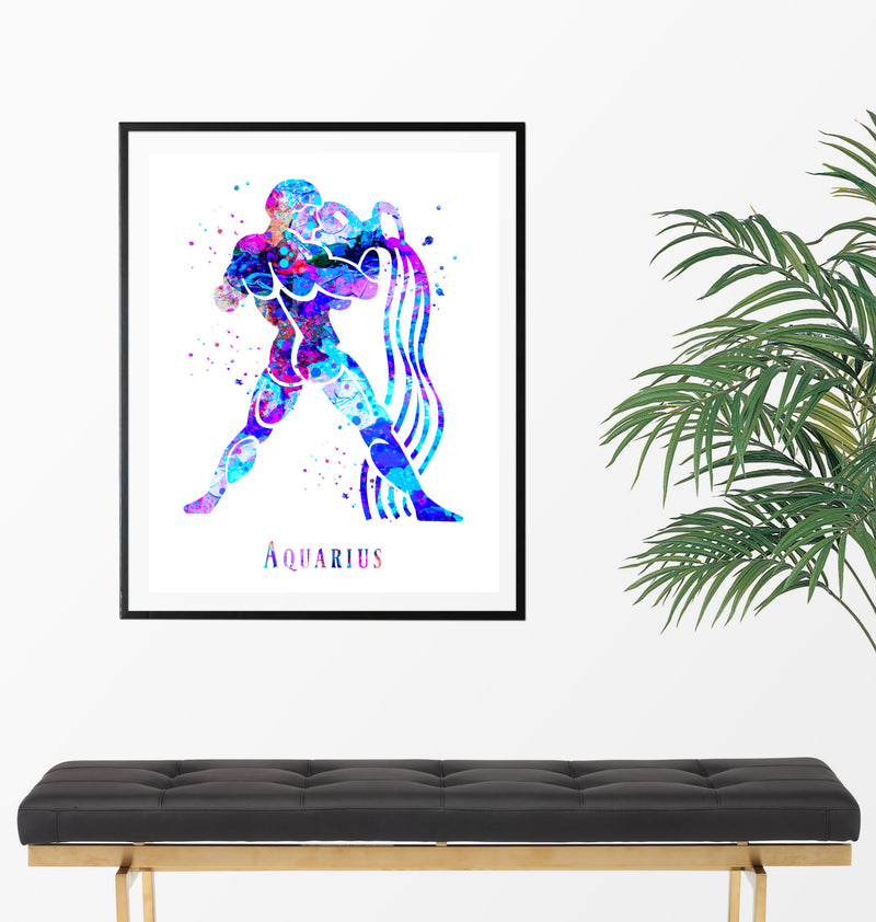 Aquarius Astrology Art Print - Unframed - Zuzi's