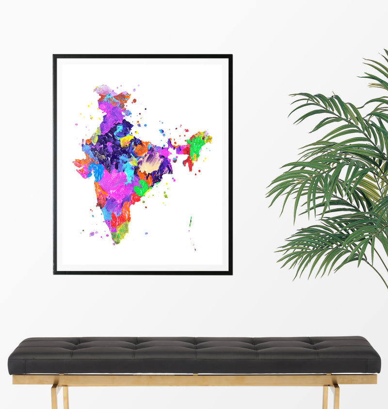 India Map Art Print - Unframed - Zuzi's