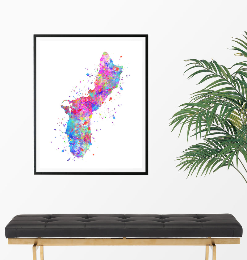 Guam Map Art Print - Unframed - Zuzi's