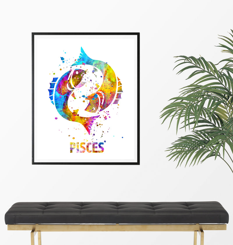 Pisces Astrology Art Print - Unframed - Zuzi's