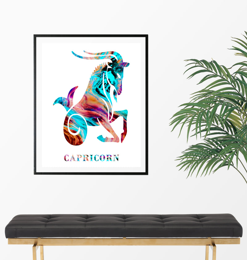 Capricorn Astrology Art Print - Unframed - Zuzi's