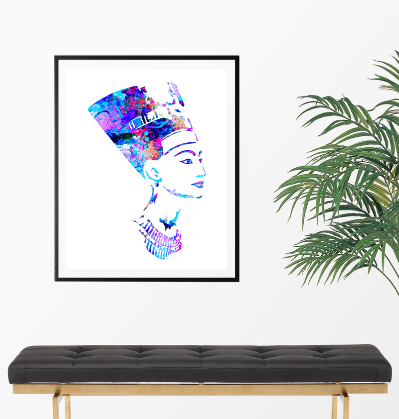 Queen Nefertiti Watercolor Art Print - Unframed - Zuzi's