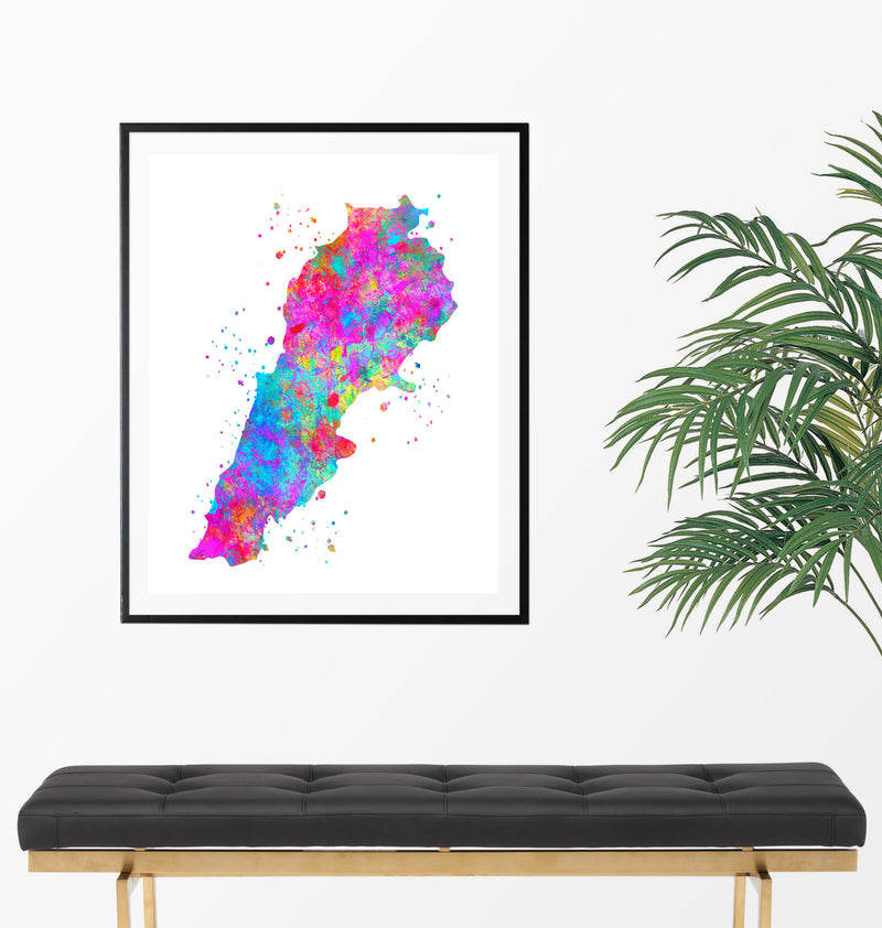 Lebanon Map Art Print - Unframed - Zuzi's