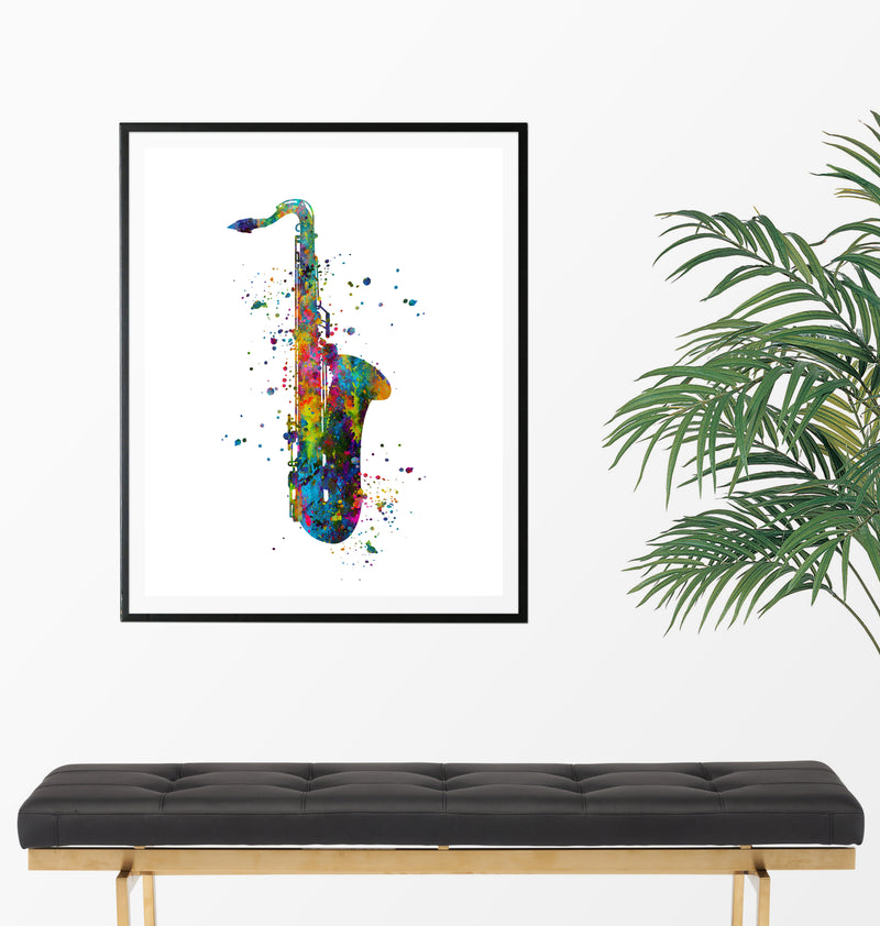 Saxophone Watercolor Art Print - Unframed - Zuzi's
