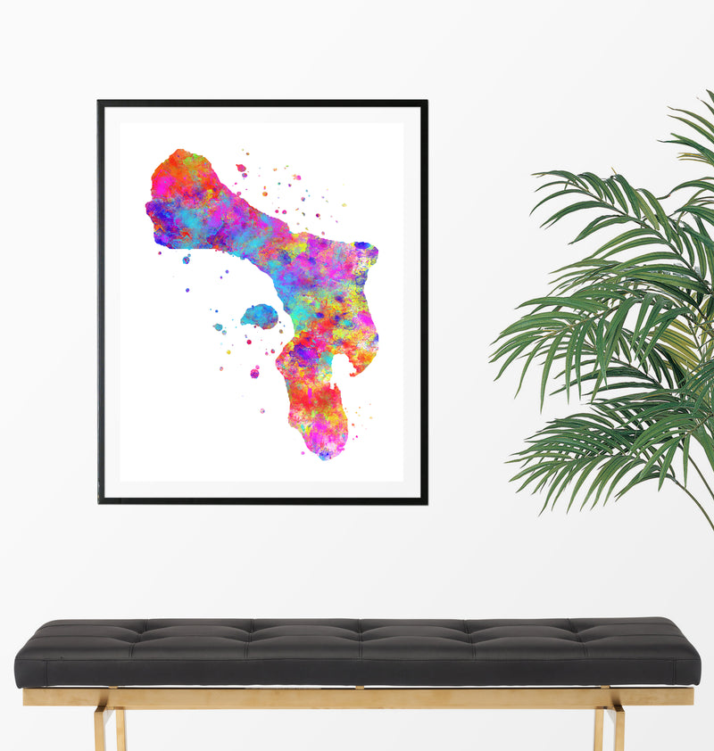 Bonaire Map Art Print - Unframed - Zuzi's